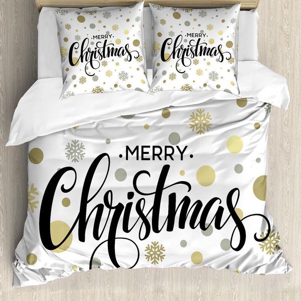 Abakuhaus Set Copripiumino Natalizio Per Letti Matrimoniali, Motivo Fiocchi Di Neve, Antiacaro, Adatto A Chi Soffre Di Allergie, Con Federe, Multicolore-image