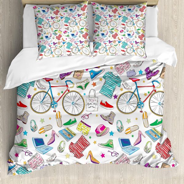 Abakuhaus Copripiumino Indie, Accessorio Hipster Urbano, Antiacaro, Adatto A Chi Soffre Di Allergie, Con Federe, 200 Cm X 200 Cm - 80 X 80 Cm, Multicolore-image