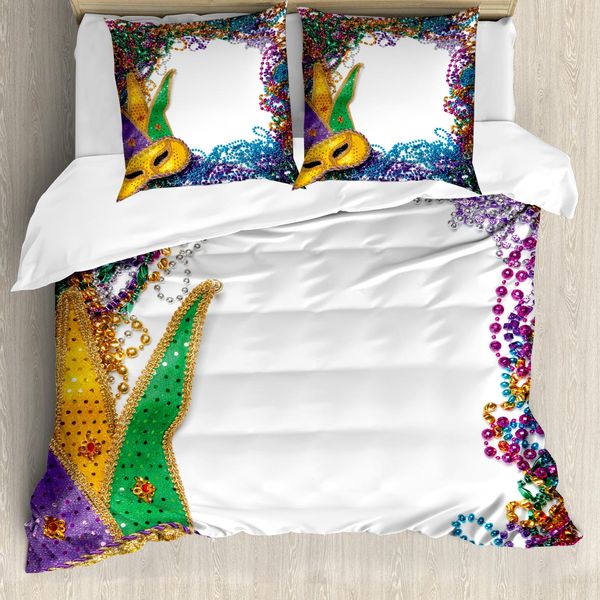 Abakuhaus Copripiumino Carnevale, Colori Festivi, Antiacaro, Adatto A Chi Soffre Di Allergie, Con Federe, 200 Cm X 200 Cm - 80 X 80 Cm, Multicolore-image