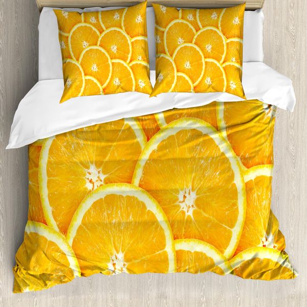 Abakuhaus Copripiumino Arancione, Agrumi Arancione, Antiacaro, Adatto A Chi Soffre Di Allergie, Con Federe, 155 Cm X 220 Cm - 80 X 80 Cm, Calendula-image