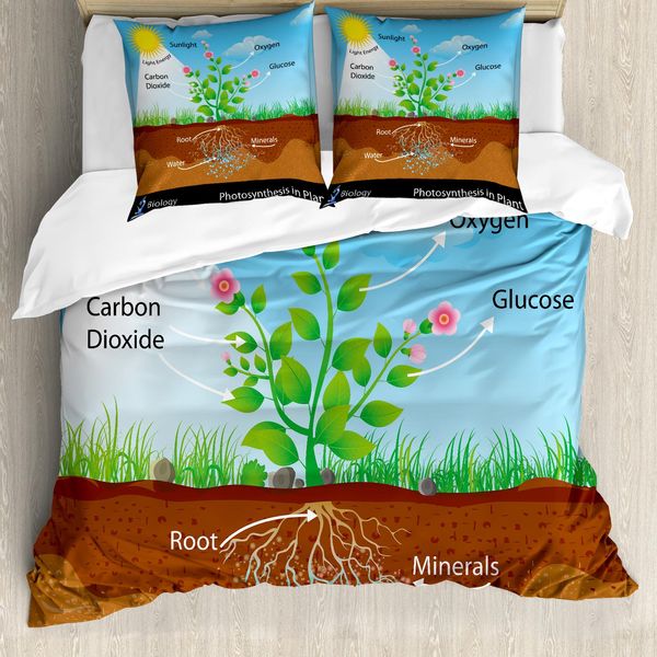 Abakuhaus Copripiumino Educativo, Stile Schema Elettrico, Antiacaro, Adatto A Chi Soffre Di Allergie, Con Federe, 155 Cm X 220 Cm - 80 X 80 Cm, Multicolore-image