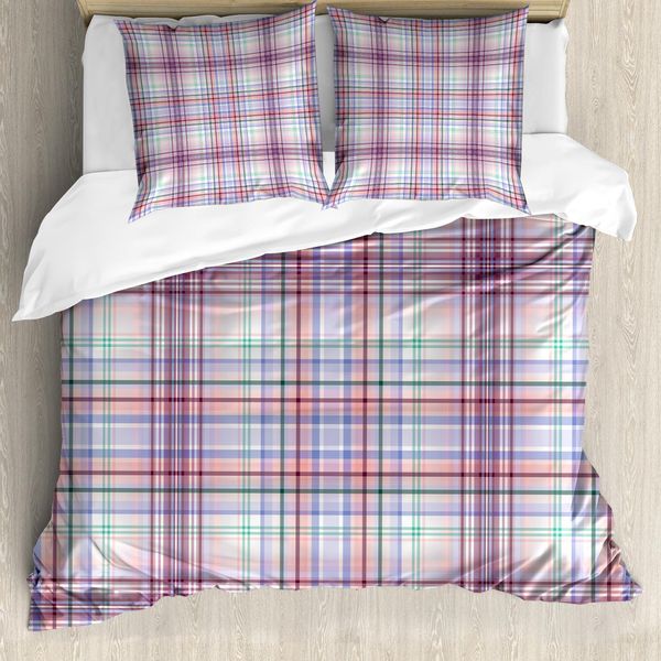 Abakuhaus Copripiumino A Quadri, Disegno Folcloristico Irlandese, Antiacaro, Adatto A Chi Soffre Di Allergie, Con Federe, 155 Cm X 220 Cm - 80 X 80 Cm, Viola Blu Turchese-image