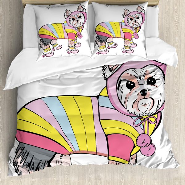 Abakuhaus Copripiumino Yorkie, Sports Gear Hiking Fun, Antiacaro, Adatto A Chi Soffre Di Allergie, Con Federe, 200 Cm X 200 Cm - 80 X 80 Cm, Multicolore-image