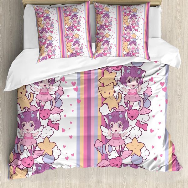Abakuhaus Copripiumino Per Asilo Nido, Illustrazione Angelo Gatto, Antiacaro, Adatto A Chi Soffre Di Allergie, Con Federe, 200 Cm X 200 Cm - 80 X 80 Cm, Multicolore-image