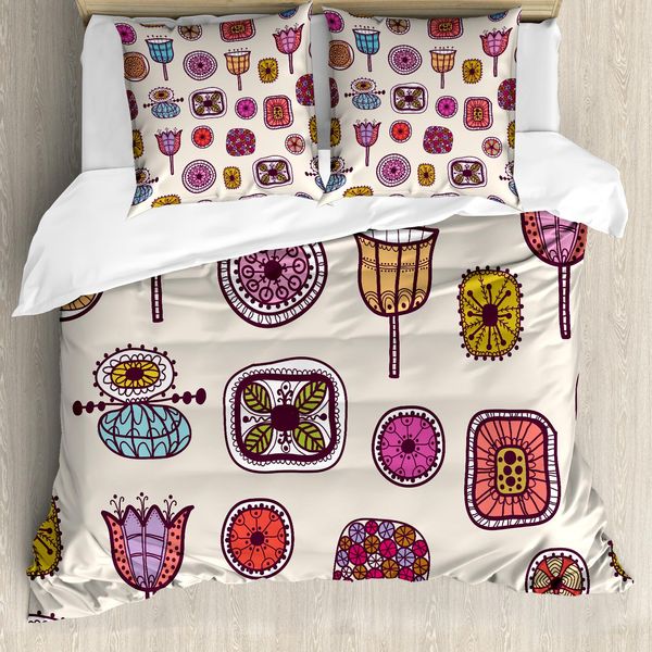 Abakuhaus Copripiumino Hipster, Forme Astratte Colorate, Antiacaro, Adatto A Chi Soffre Di Allergie, Con Federe, 200 Cm X 200 Cm - 80 X 80 Cm, Multicolore-image