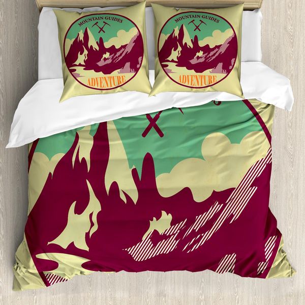 Abakuhaus Copripiumino Avventura, Trekking, Campeggio, Antiacaro, Adatto A Chi Soffre Di Allergie, Con Federe, 155 Cm X 220 Cm - 80 X 80 Cm, Multicolore-image