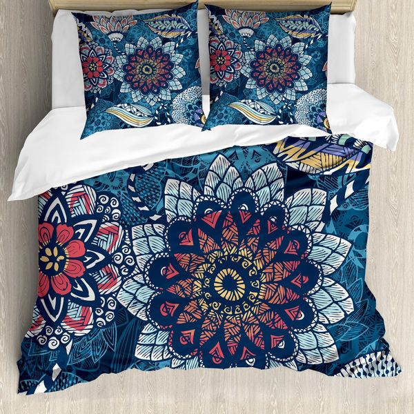 Abakuhaus Copripiumino Blume, Moderno Irreversibile, Antiacaro, Adatto A Chi Soffre Di Allergie, Con Federe, 200 Cm X 200 Cm - 80 X 80 Cm, Multicolore-image