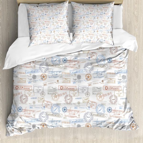 Abakuhaus Copripiumino Da Viaggio, Stampa Vintage, Antiacaro, Adatto A Chi Soffre Di Allergie, Con Federe, 155 Cm X 220 Cm - 80 X 80 Cm, Multicolore-image