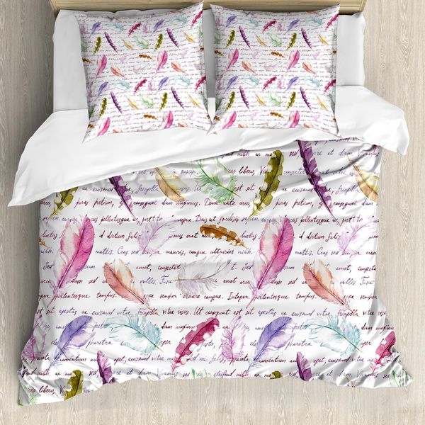 Abakuhaus Copripiumino, Tessuto Colorato Romantico, Antiacaro, Adatto A Chi Soffre Di Allergie, Con Federe, 155 Cm X 220 Cm - 80 X 80 Cm, Multicolore-image