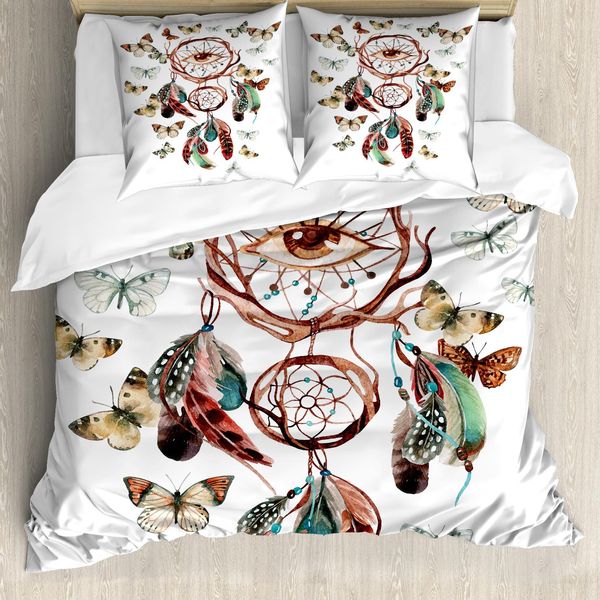 Abakuhaus Copripiumino, Arte Acchiappasogni, Antiacaro, Adatto A Chi Soffre Di Allergie, Con Federe, 155 Cm X 220 Cm - 80 X 80 Cm, Multicolore-image
