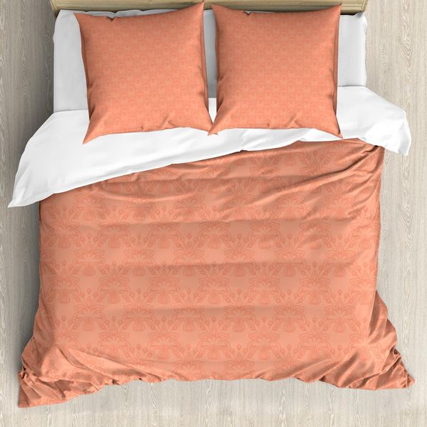 Abakuhaus Set Copripiumino Per Letti Matrimoniali, Fiori Primaverili Artistici, Antiacaro, Adatto A Chi Soffre Di Allergie, Con Federe, Pesca-image