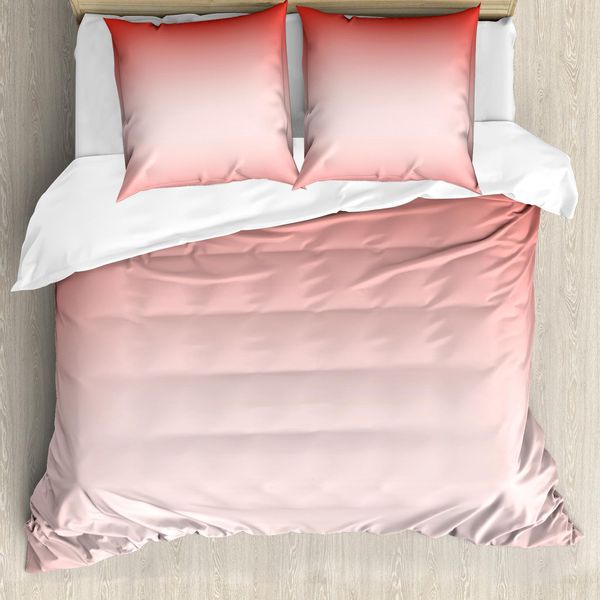 Abakuhaus Copripiumino Pesca, Astratto Ombre Femminile, Antiacaro Adatto A Chi Soffre Di Allergie Con Federe, 200 Cm X 200 Cm - 80 X 80 Cm, Corallo Corallo Scuro-image