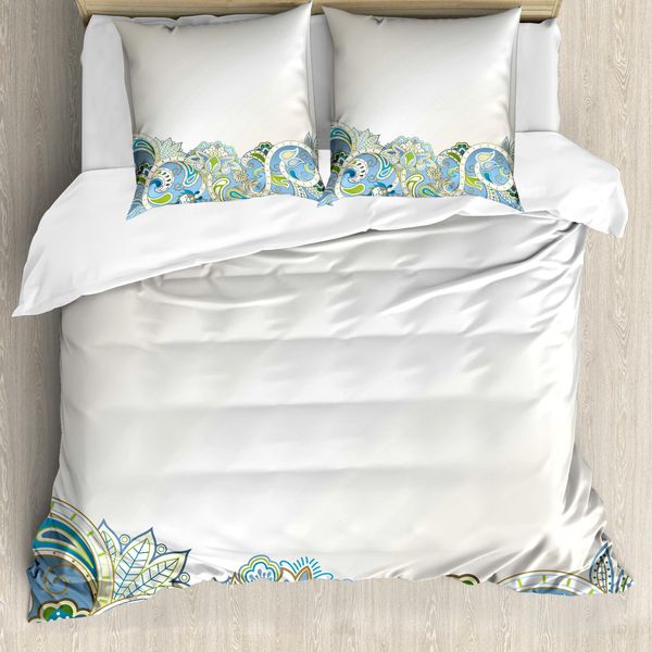 Abakuhaus Copripiumino Con Motivi Floreali, Fiori Astratti Sinuosi, Antiacaro, Adatto A Chi Soffre Di Allergie, Con Federe, 200 Cm X 200 Cm - 80 X 80 Cm, Multicolore-image