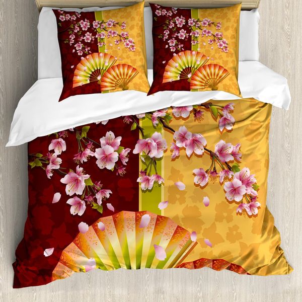 Abakuhaus Copripiumino Con Fiori, Fiori Di Sakura Asiatici, Antiacaro, Adatto A Chi Soffre Di Allergie, Con Federe, 155 Cm X 220 Cm - 80 X 80 Cm, Rosa Baby Marigold-image