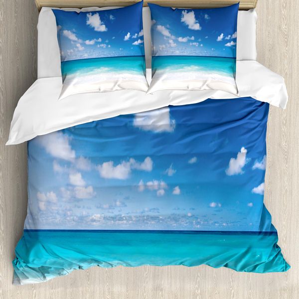 Abakuhaus Copripiumino Ocean, Barbados Summer, Antiacaro, Adatto A Chi Soffre Di Allergie, Con Federe, 155 Cm X 220 Cm - 80 X 80 Cm, Blu Acquamarina Cocco-image