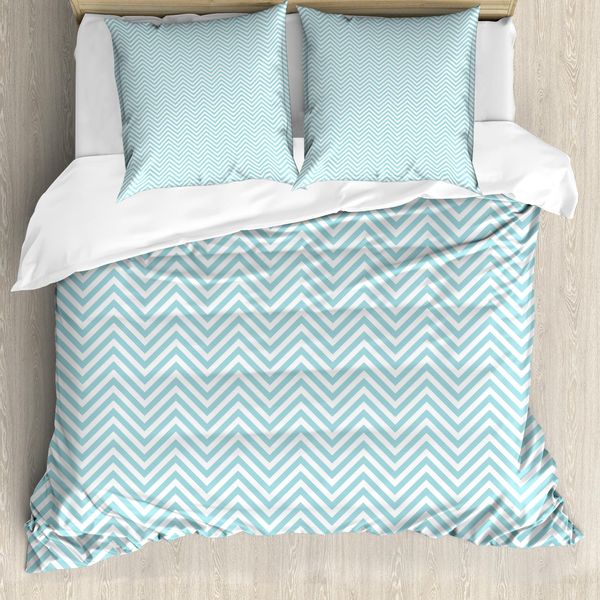 Abakuhaus Copripiumino Retrò, Grandi Pois Cerchi Shabby, Antiacaro, Adatto A Chi Soffre Di Allergie, Con Federe, 155 Cm X 220 Cm - 80 X 80 Cm, Azzurro Pallido Bianco-image