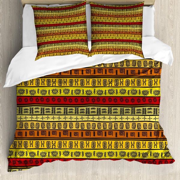 Abakuhaus Copripiumino Africano, Tribale, Antiacaro, Adatto A Chi Soffre Di Allergie, Con Federe, 200 Cm X 200 Cm - 80 X 80 Cm, Multicolore-image