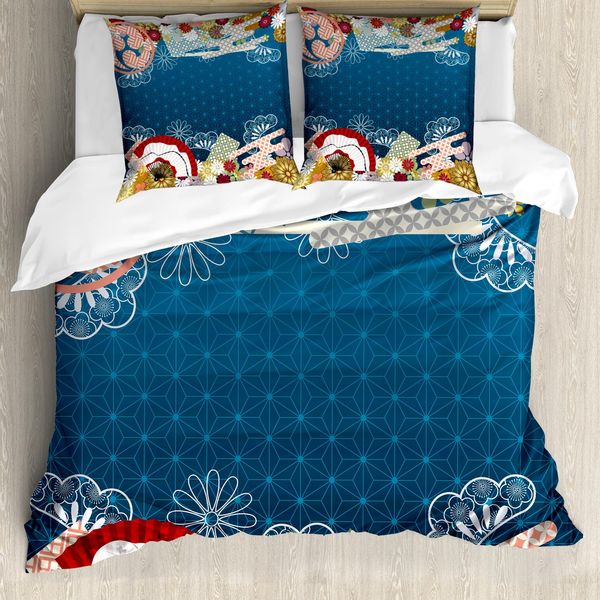 Abakuhaus Copripiumino Moderno, Fiori Moderni, Antiacaro, Adatto A Chi Soffre Di Allergie, Con Federe, 155 Cm X 220 Cm - 80 X 80 Cm, Multicolore-image