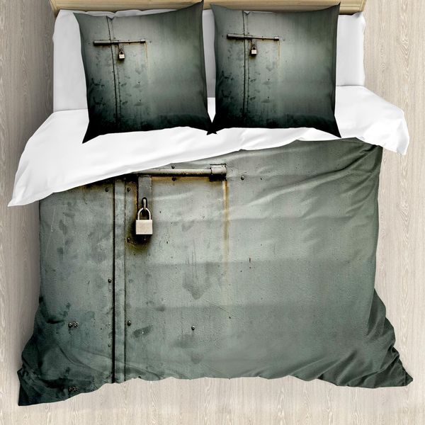 Abakuhaus Set Copripiumino Grigio Per Letti Matrimoniali, Chiusura A Magazzino, Antiacaro, Adatto A Chi Soffre Di Allergie, Con Federe, Grigio Antracite-image