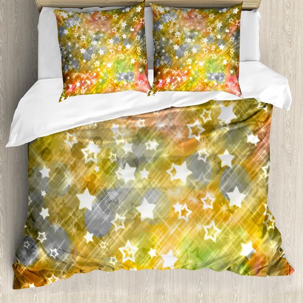 Abakuhaus Copripiumino Natalizio, Stelle Grunge Natalizie, Antiacaro, Adatto A Chi Soffre Di Allergie, Con Federe, 155 Cm X 220 Cm - 80 X 80 Cm, Multicolore-image