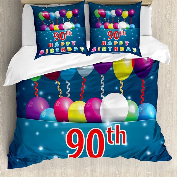 Abakuhaus Set Copripiumino Divertente Per Letti Matrimoniali, Allegri Palloncini, Antiacaro, Adatto A Chi Soffre Di Allergie, Con Federe, Multicolore-image