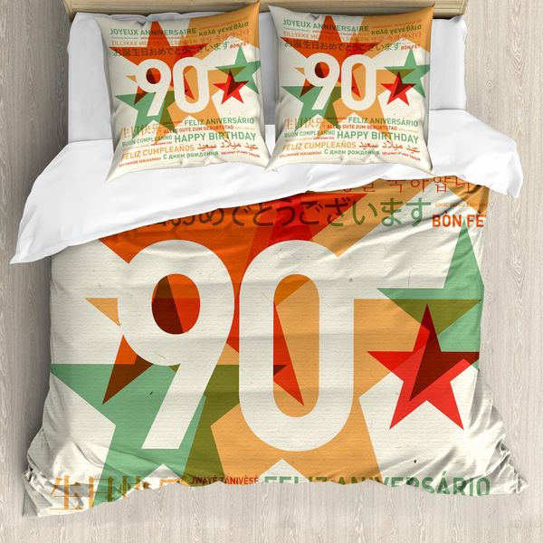 Abakuhaus Set Copripiumino Vintage Per Letti Matrimoniali, Feste Di Compleanno, Antiacaro, Adatto A Chi Soffre Di Allergie, Con Federe, Multicolore-image