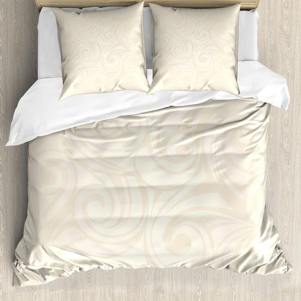 Abakuhaus Copripiumino Avorio, Foglie Ricurve Vittoriane, Antiacaro E Anallergico Con Federe, 200 Cm X 200 Cm - 80 X 80 Cm, Color Crema-image