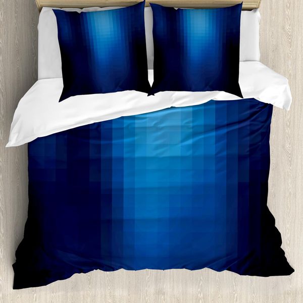 Abakuhaus Copripiumino Marine, Mosaico Sfocato Pixel-Platz, Antiacaro Adatto A Chi Soffre Di Allergie Con Federe, 200 Cm X 200 Cm - 80 X 80 Cm, Turchese Azzurro-image