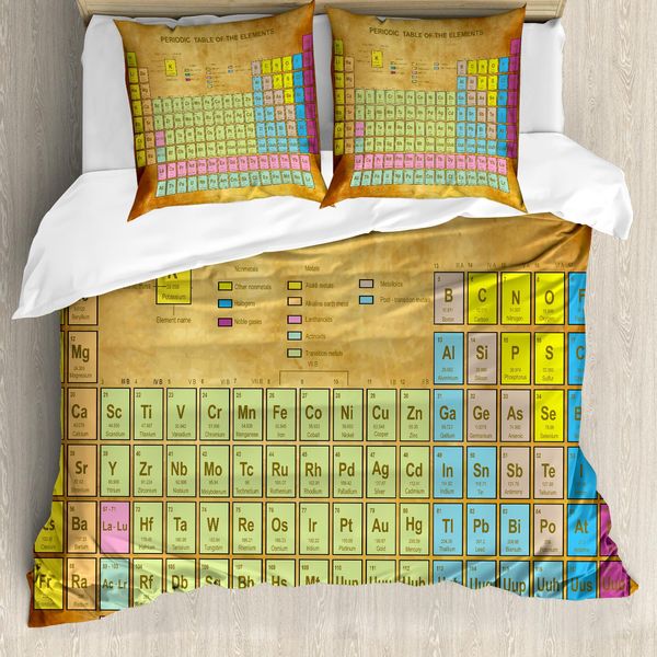 Abakuhaus Copripiumino Periodensystem, Bunte Squared, Antiacaro, Adatto A Chi Soffre Di Allergie, Con Federe, 200 Cm X 200 Cm - 80 X 80 Cm, Multicolore-image