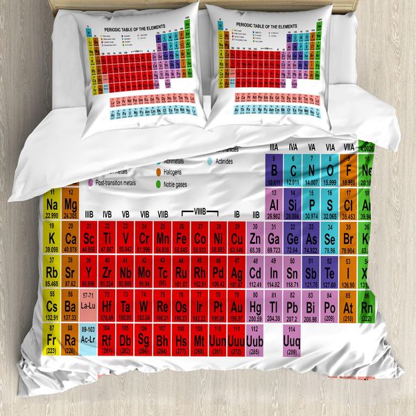 Abakuhaus Copripiumino Periodensystem, Classic Vivid, Antiacaro, Adatto A Chi Soffre Di Allergie, Con Federe, 200 Cm X 200 Cm - 80 X 80 Cm, Multicolore-image
