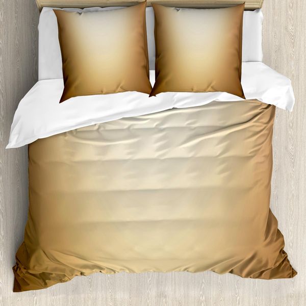 Abakuhaus Copripiumino Marrone, Astratto, Moderno, Antiacaro, Adatto A Chi Soffre Di Allergie, Con Federe, 200 Cm X 200 Cm - 80 X 80 Cm, Marrone Chiaro-Crema-image