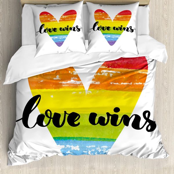 Abakuhaus Stolz Copripiumino, Matrimonio Gay Registrati, Antiacaro Adatto A Chi Soffre Di Allergie Con Federe, 155 Cm X 220 Cm - 80 X 80 Cm, Multicolore-image