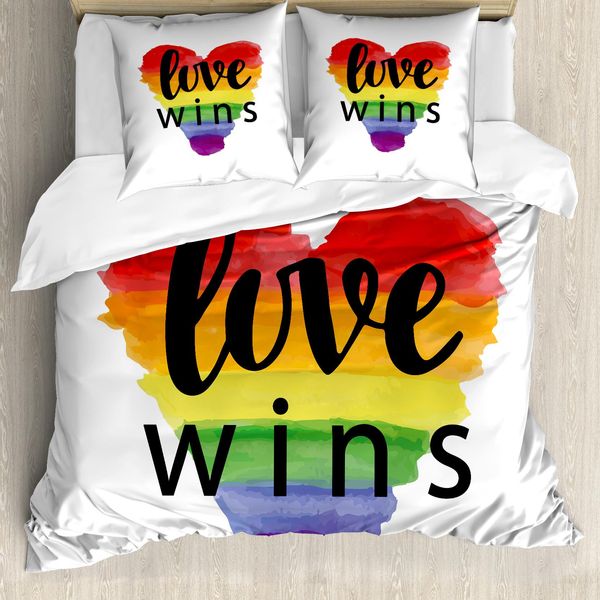 Abakuhaus Stolz Copripiumino, Slogan Gay Pride, Antiacaro, Adatto A Chi Soffre Di Allergie, Con Federe, 155 Cm X 220 Cm - 80 X 80 Cm, Multicolore-image