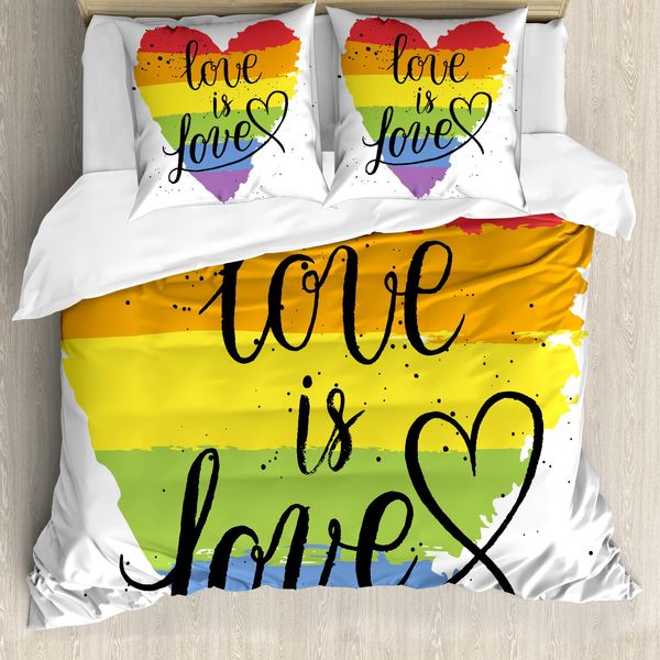 Abakuhaus Stolz Copripiumino, Liebe Ist Liebe Kunst Lgbt, Antiacaro, Adatto A Chi Soffre Di Allergie, Con Federe, 155 Cm X 220 Cm - 80 X 80 Cm, Multicolore-image