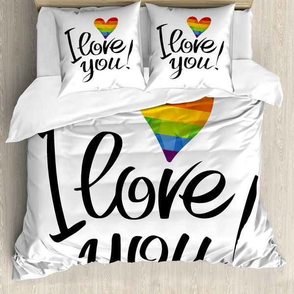 Abakuhaus Stolz Copripiumino, Cuore Coppie Gay Amore, Antiacaro Adatto A Chi Soffre Di Allergie Con Federe, 155 Cm X 220 Cm - 80 X 80 Cm, Multicolore-image