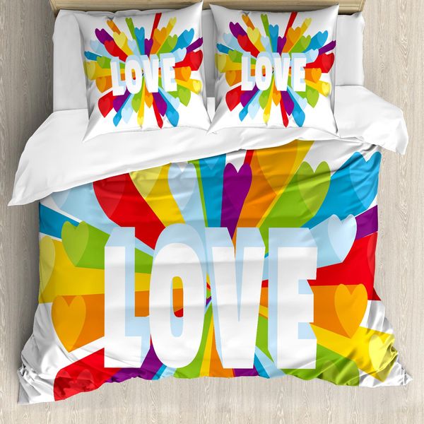 Abakuhaus Stolz Copripiumino, Liebe Burst Gay Lgbt, Antiacaro, Adatto A Chi Soffre Di Allergie, Con Federe, 155 Cm X 220 Cm - 80 X 80 Cm, Multicolore-image