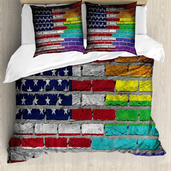 Abakuhaus Stolz Copripiumino, Backsteinmauer-Stolz, Antiacaro, Adatto A Chi Soffre Di Allergie, Con Federe, 155 Cm X 220 Cm - 80 X 80 Cm, Multicolore-image