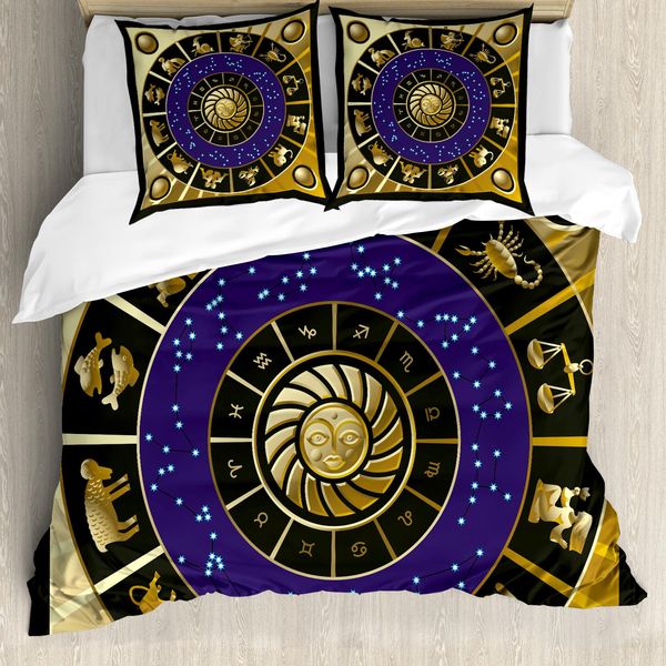Abakuhaus Copripiumino Astrologia, Arte Dell'oroscopo Zodiacale, Antiacaro, Adatto A Chi Soffre Di Allergie, Con Federe, 200 Cm X 200 Cm - 80 X 80 Cm, Multicolore-image