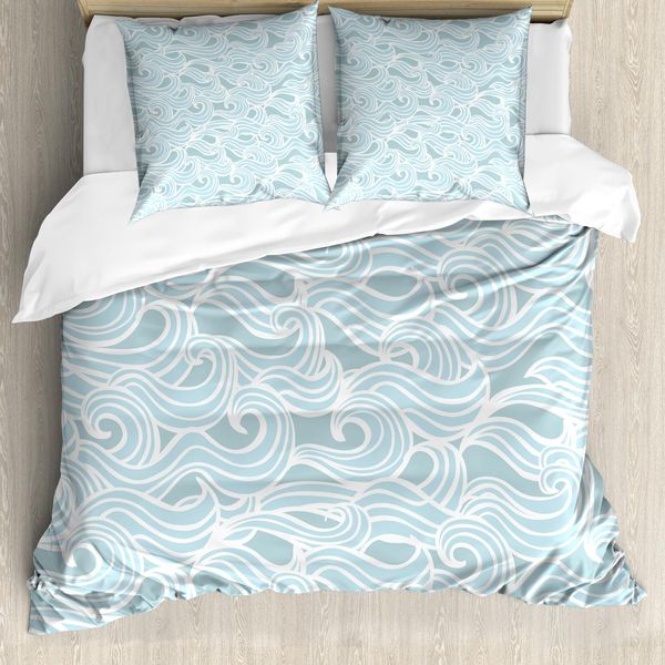 Abakuhaus Copripiumino, Stile Vittoriano Antico, Antiacaro, Adatto A Chi Soffre Di Allergie, Con Federe, 200 Cm X 200 Cm - 80 X 80 Cm, Verde Acqua E Bianco-image