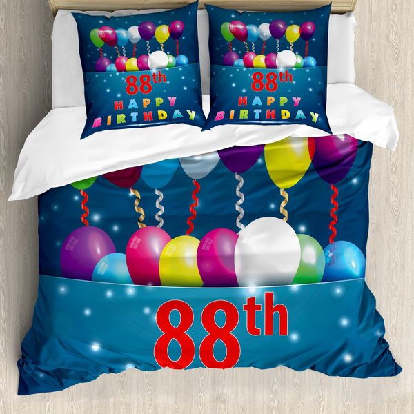 Abakuhaus Set Copripiumino Colorato Per Letti Matrimoniali, Palloncino A Sorpresa, Antiacaro, Adatto A Chi Soffre Di Allergie, Con Federe, Multicolore-image