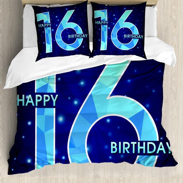 Abakuhaus Set Copripiumino Blu Per Letti Matrimoniali, Motivo Cielo Antico, Antiacaro, Adatto A Chi Soffre Di Allergie, Con Federe, Blu Cielo Scuro-image