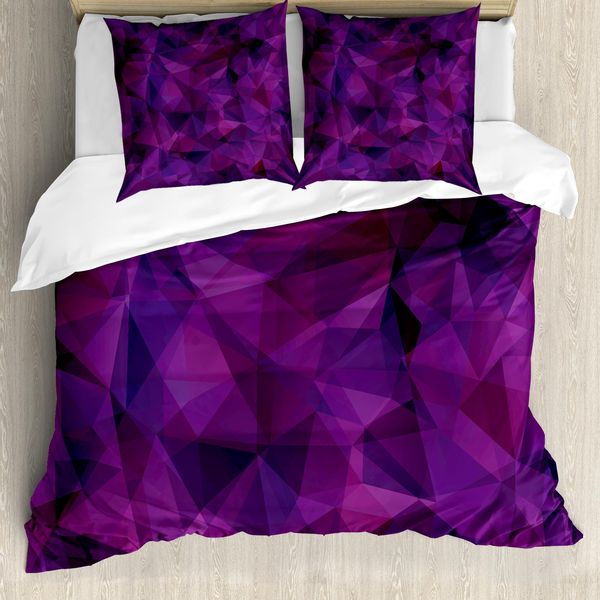 Abakuhaus Copripiumino Indigo, Forma Triangolare Viola, Antiacaro, Adatto A Chi Soffre Di Allergie, Con Federe, 200 Cm X 200 Cm - 80 X 80 Cm, Melanzana Bordeaux-image