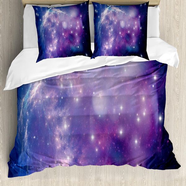Abakuhaus Constellation Copripiumino, Viola Nebbia, Antiacaro, Adatto A Chi Soffre Di Allergie, Con Federe, 200 Cm X 200 Cm - 80 X 80 Cm, Viola Acquamarina Blu Scuro-image