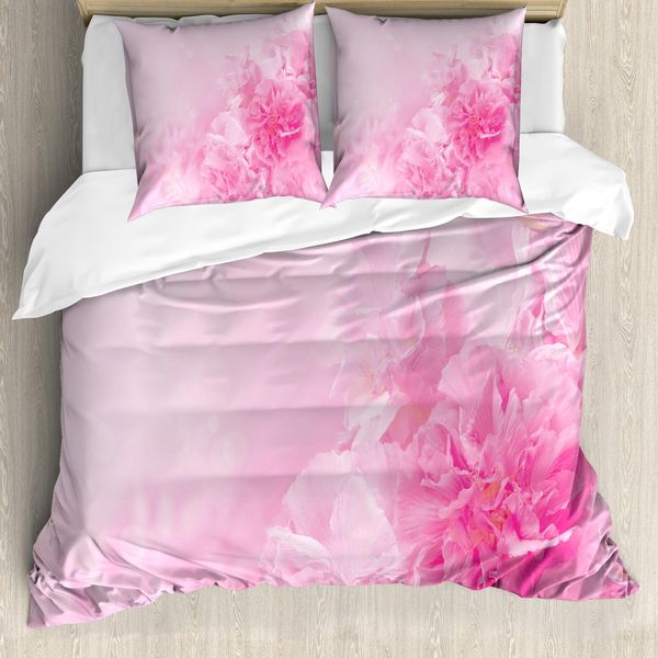 Abakuhaus Copripiumino Rosa Pallido, Primavera Flora Shabby, Antiacaro, Adatto A Chi Soffre Di Allergie, Con Federe, 200 Cm X 200 Cm - 80 X 80 Cm, Rosa Baby-image