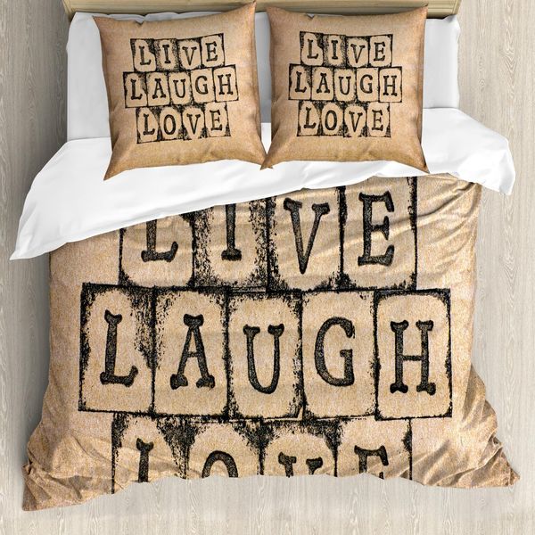 Abakuhaus Vivi, Ridi, Ama Copripiumino, Grungy Vintage, Antiacaro, Adatto A Chi Soffre Di Allergie, Con Federe, 155 Cm X 220 Cm - 80 X 80 Cm, Nero Pale Brown-image