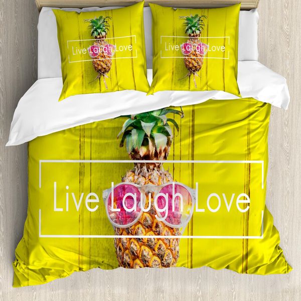 Abakuhaus Vivi, Ridi, Ama Copripiumino, Hipster Fruit, Antiacaro, Adatto A Chi Soffre Di Allergie, Con Federe, 155 Cm X 220 Cm - 80 X 80 Cm, Multicolore-image