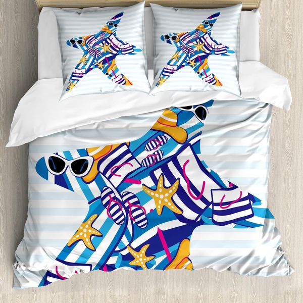 Abakuhaus Copripiumino Seestern, Cartoon Sea Star, Antiacaro, Adatto A Chi Soffre Di Allergie, Con Federe, 155 Cm X 220 Cm - 80 X 80 Cm, Multicolore-image