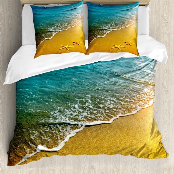 Abakuhaus Copripiumino Seestern, Tramonto Estivo, Antiacaro, Adatto A Chi Soffre Di Allergie, Con Federe, 155 Cm X 220 Cm - 80 X 80 Cm, Multicolore-image