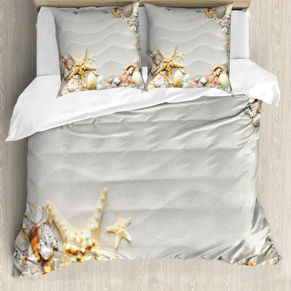Abakuhaus Copripiumino Seestern, Sabbia Colorata, Antiacaro, Adatto A Chi Soffre Di Allergie, Con Federe, 155 Cm X 220 Cm - 80 X 80 Cm, Multicolore-image