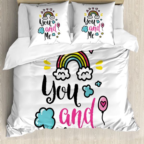 Abakuhaus Copripiumino Ispiratore, Motivo Arcobaleno, Antiacaro, Adatto A Chi Soffre Di Allergie, Con Federe, 200 Cm X 200 Cm - 80 X 80 Cm, Multicolore-image